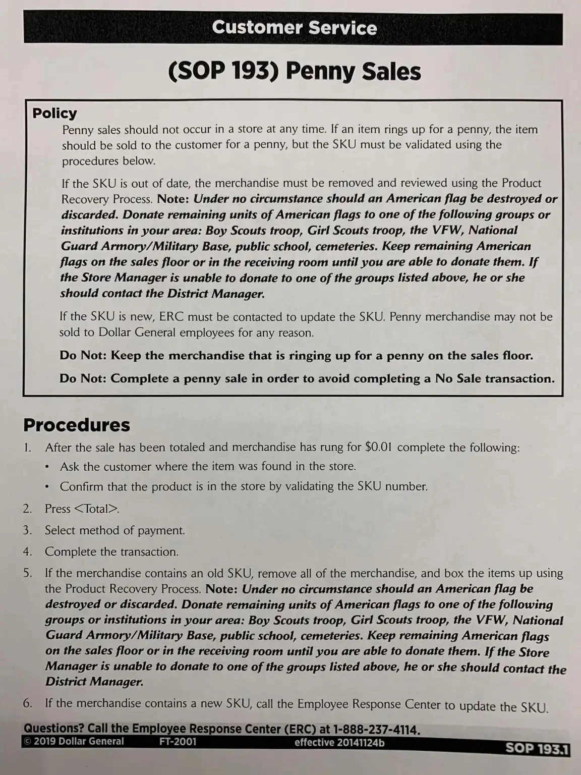 DG Penny SOP