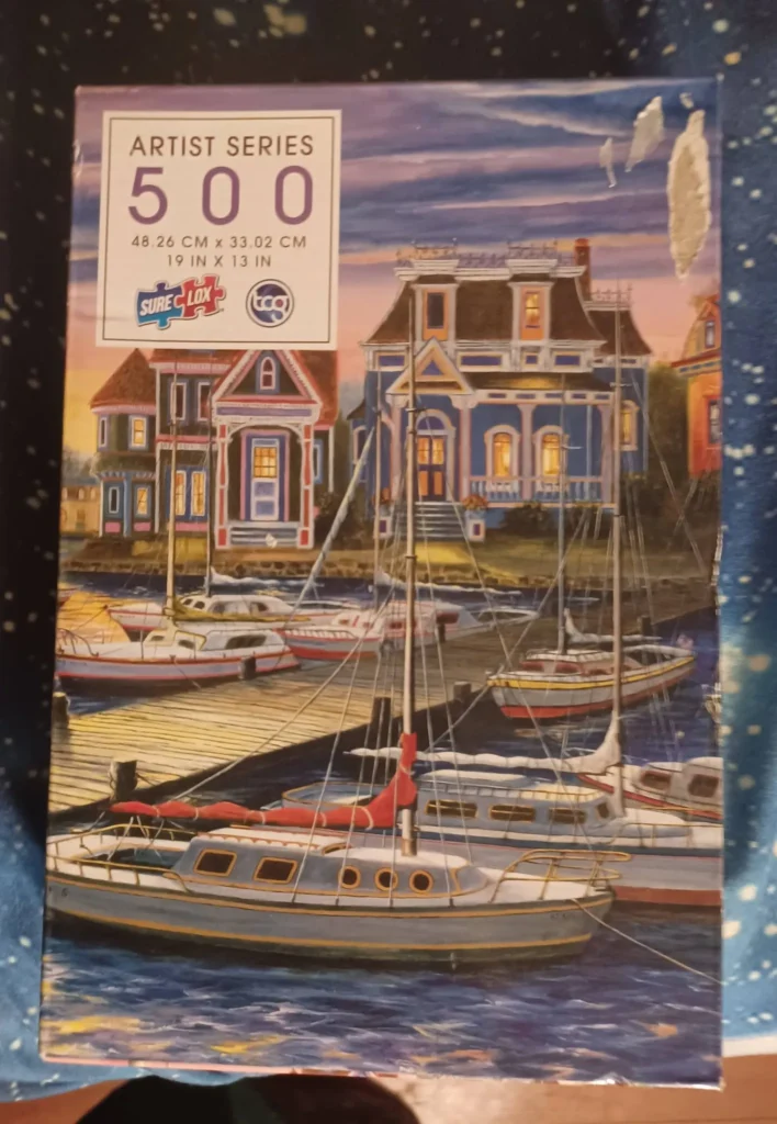 500 piece puzzle Cape May Harbor Sure lox puzzle image