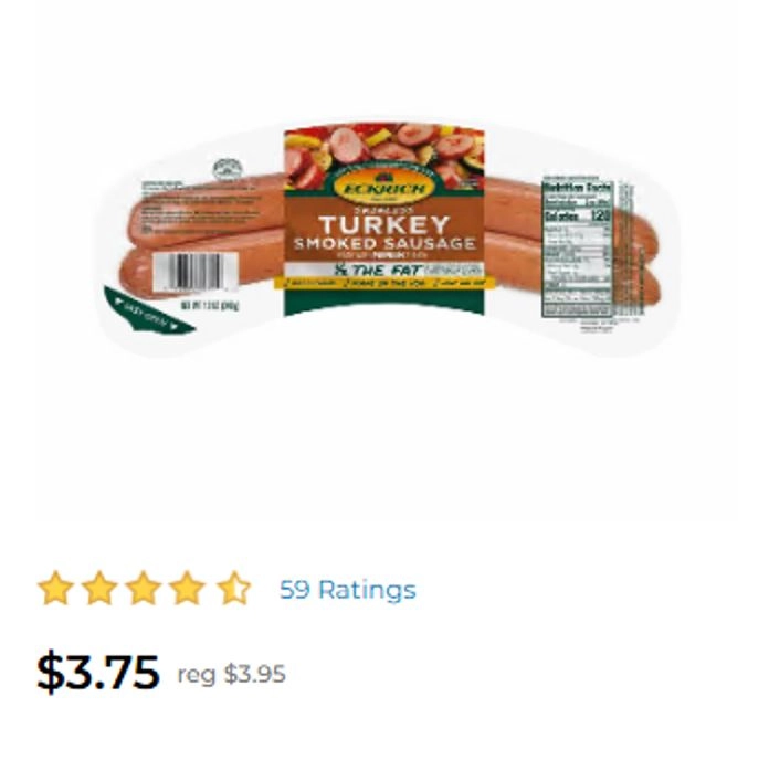 Eckrich Turkey Sausage Smoked 12oz image