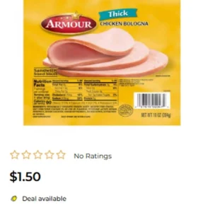 Armour Value Bologna Thick Slice 10oz image