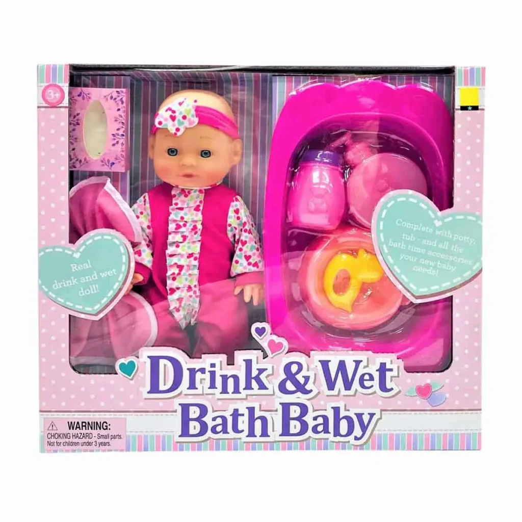 Drink & Wet Bath Baby Doll Playset image