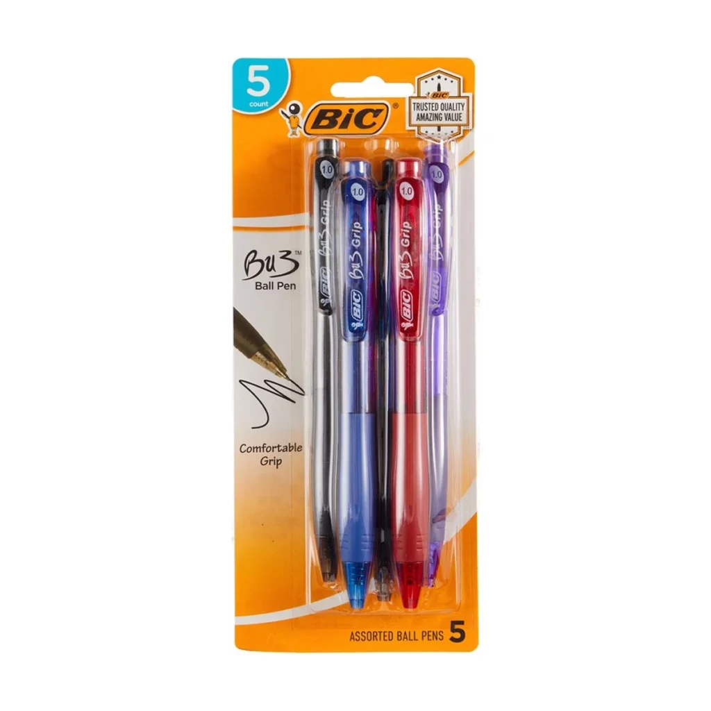 BIC BU3 Ballpoint Pens, 1.0 mm, 5 Pack image
