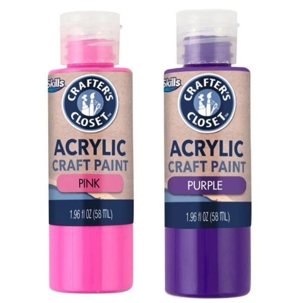 ArtSkills Crafter’s Closet Acrylic Craft Paint, Pink/Purple, Assorted image