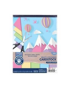 Crafter’s Closet Pastel Multi-Colored Cardstock, 8.5×11 in – 12 sheets image