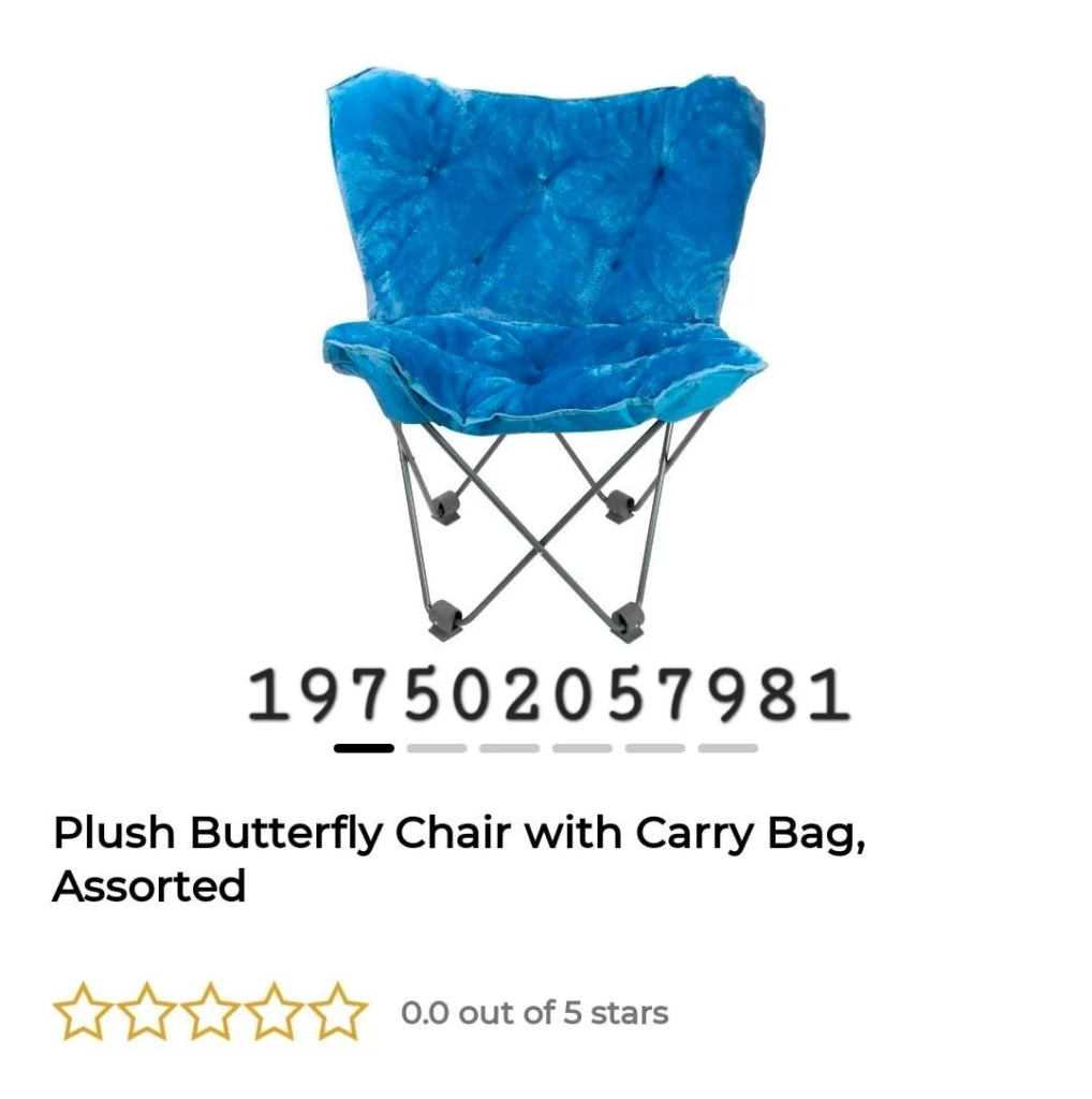 Plush Butterfly Chair with Carry Bag, Assorted image