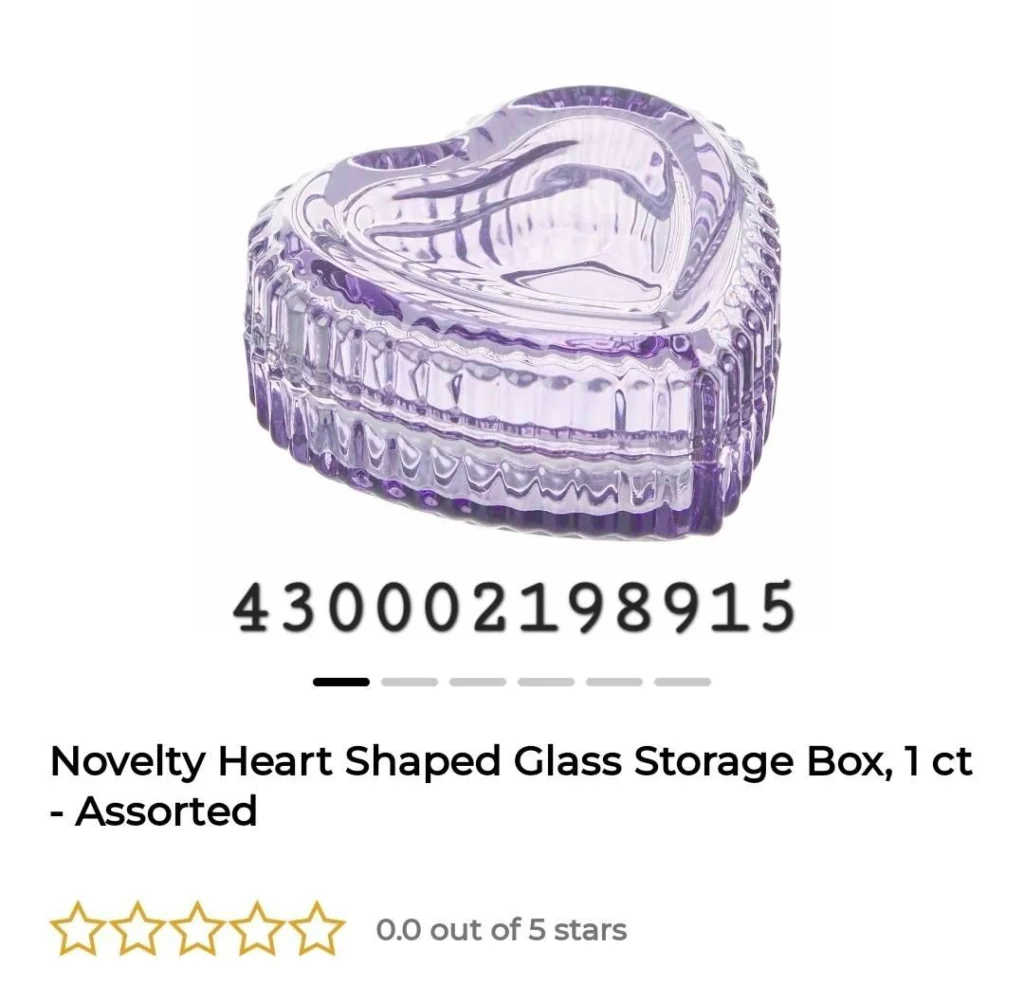 Novelty Heart Shaped Glass Storage Box, 1 ct – Assorted image