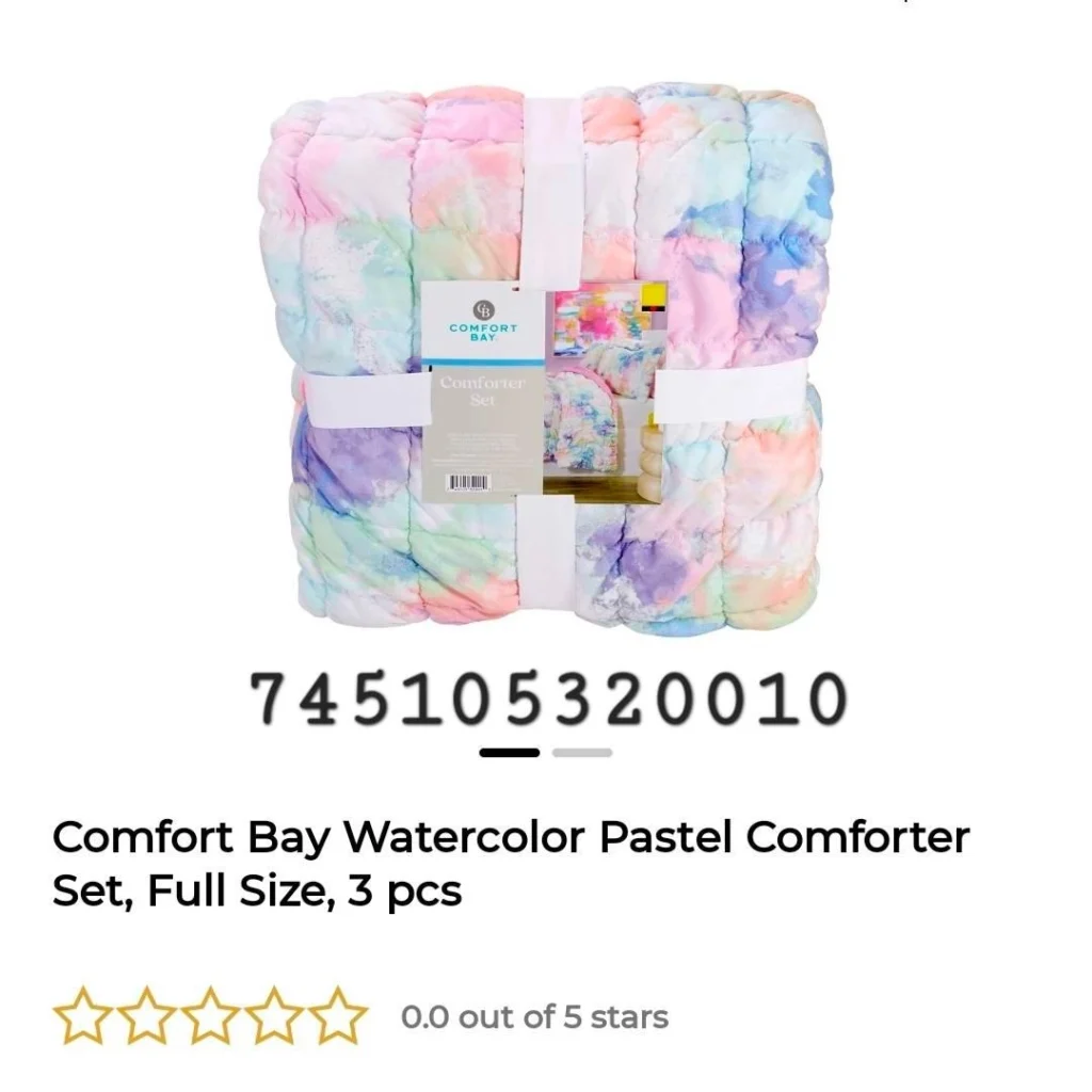 Comfort Bay Watercolor Pastel Comforter Set, Full Size, 3 pcs image