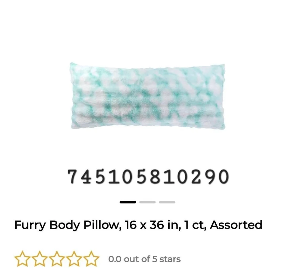 Furry Body Pillow, 16 x 36 in, 1 ct, Assorted image