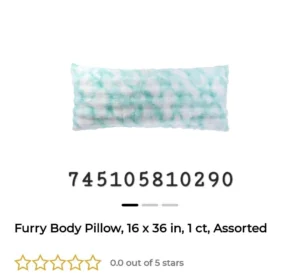 Furry Body Pillow, 16 x 36 in, 1 ct, Assorted image