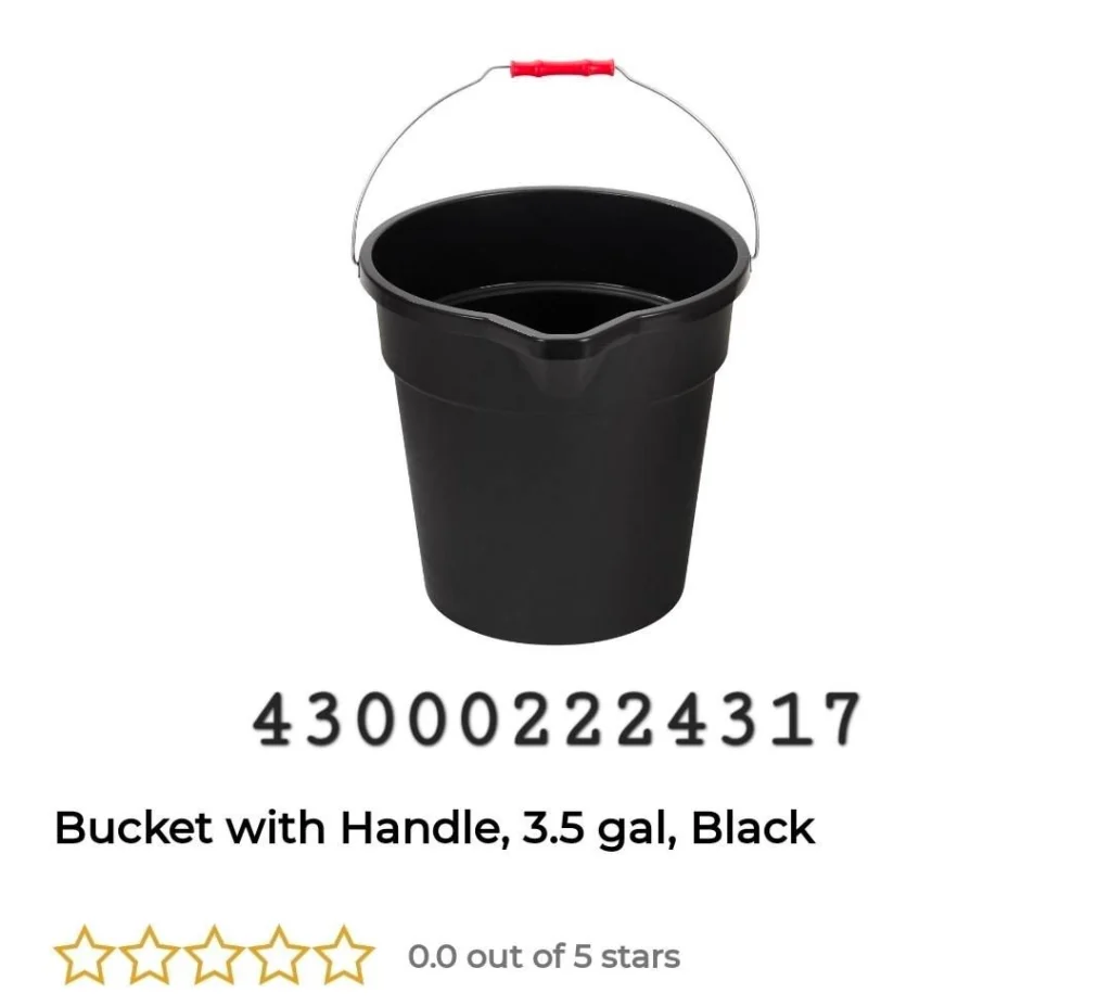 Bucket with Handle, 3.5 gal, Black image