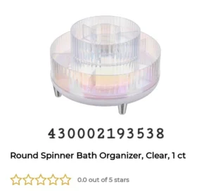 Round Spinner Bath Organizer, Clear, 1 ct image