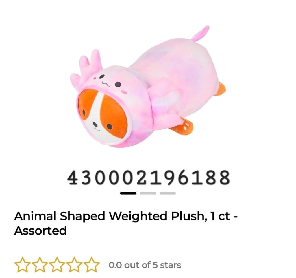 Animal Shaped Weighted Plush, 1 ct image