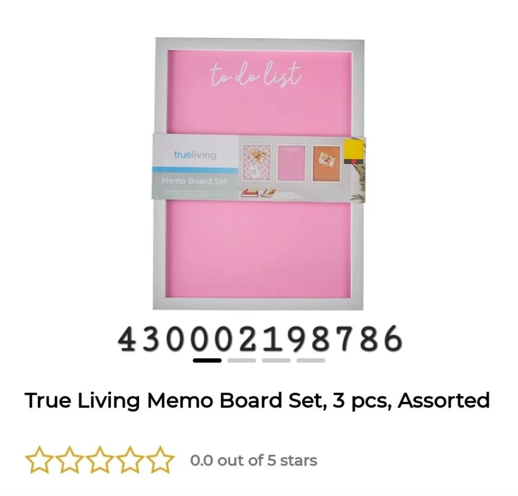 True Living Memo Board Set, 3 pcs, Assorted image