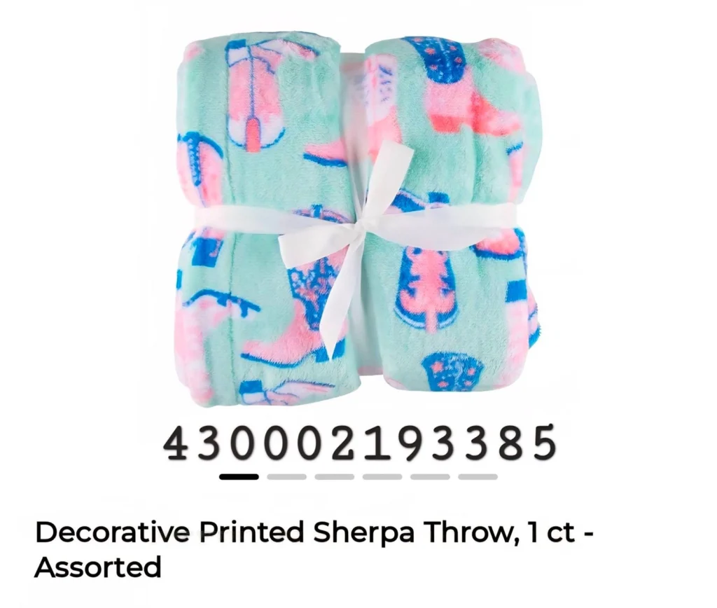 Decorative Printed Sherpa Throw, 1 ct – Assorted image