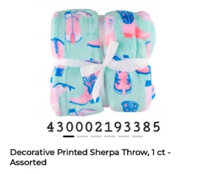 Decorative Printed Sherpa Throw, 1 ct – Assorted image