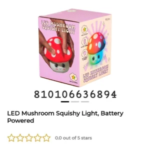 LED Mushroom Squishy Light, Battery Powered image