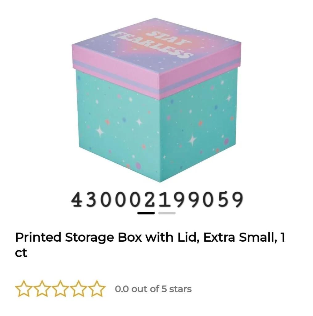 Printed Storage Box with Lid, Extra Small, 1 ct image