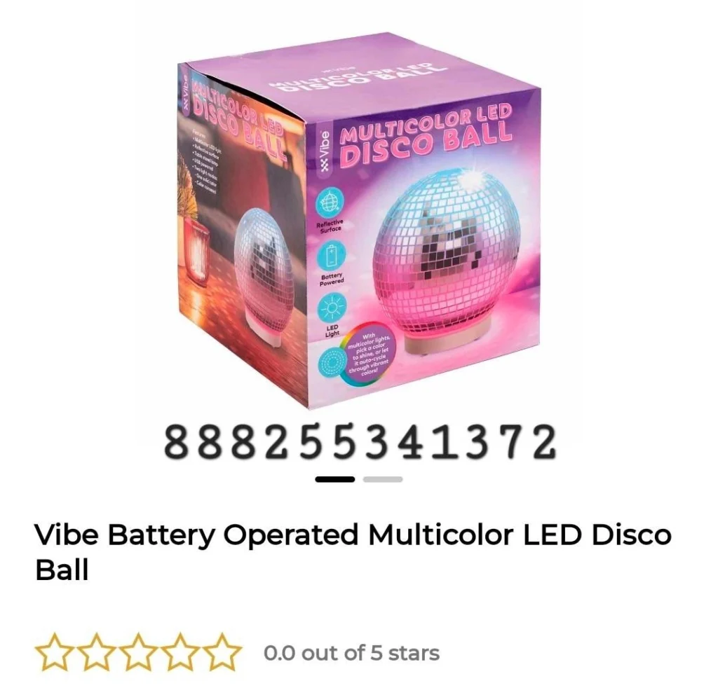 Vibe Battery Operated Multicolor LED Disco Ball image