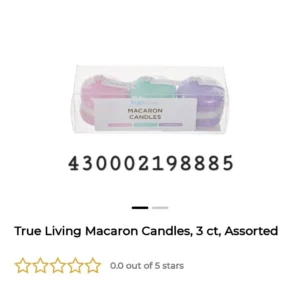 True Living Macaron Candles, 3 ct, Assorted image