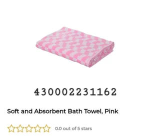Soft and Absorbent Bath Towel, Pink image
