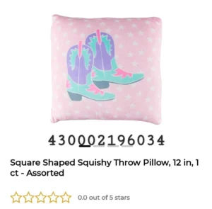 Square Shaped Squishy Throw Pillow, 12 in, 1 ct – Assorted image