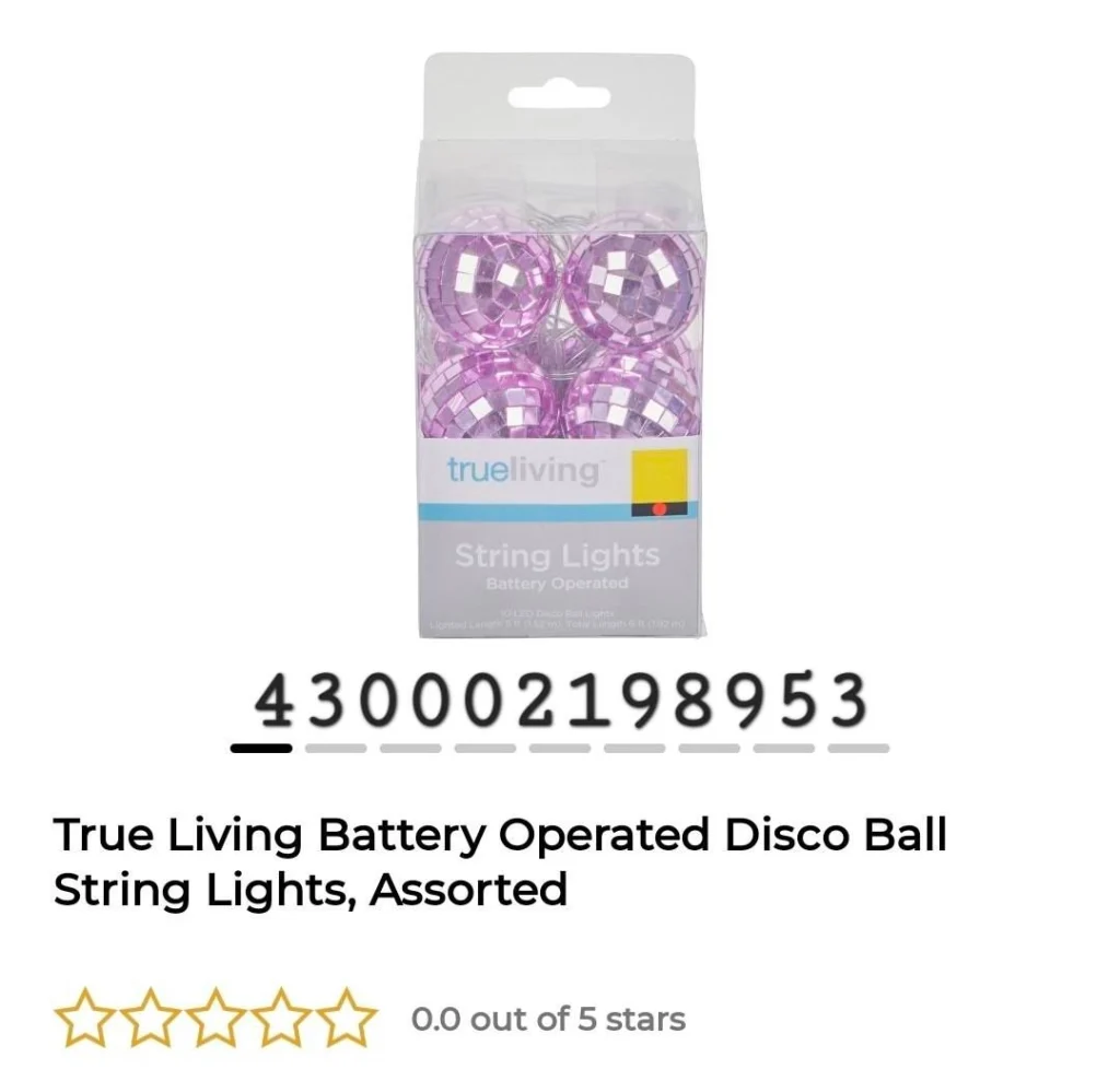True Living Battery Operated Disco Ball String Lights, Assorted image