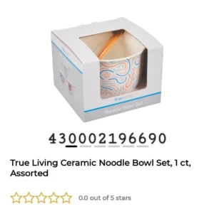 True Living Ceramic Noodle Bowl Set, 1 ct, Assorted image