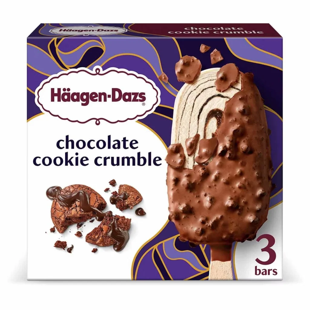 Haagen-Dazs Ice Cream Bars Chocolate Cookie Crumble, 3 ct image