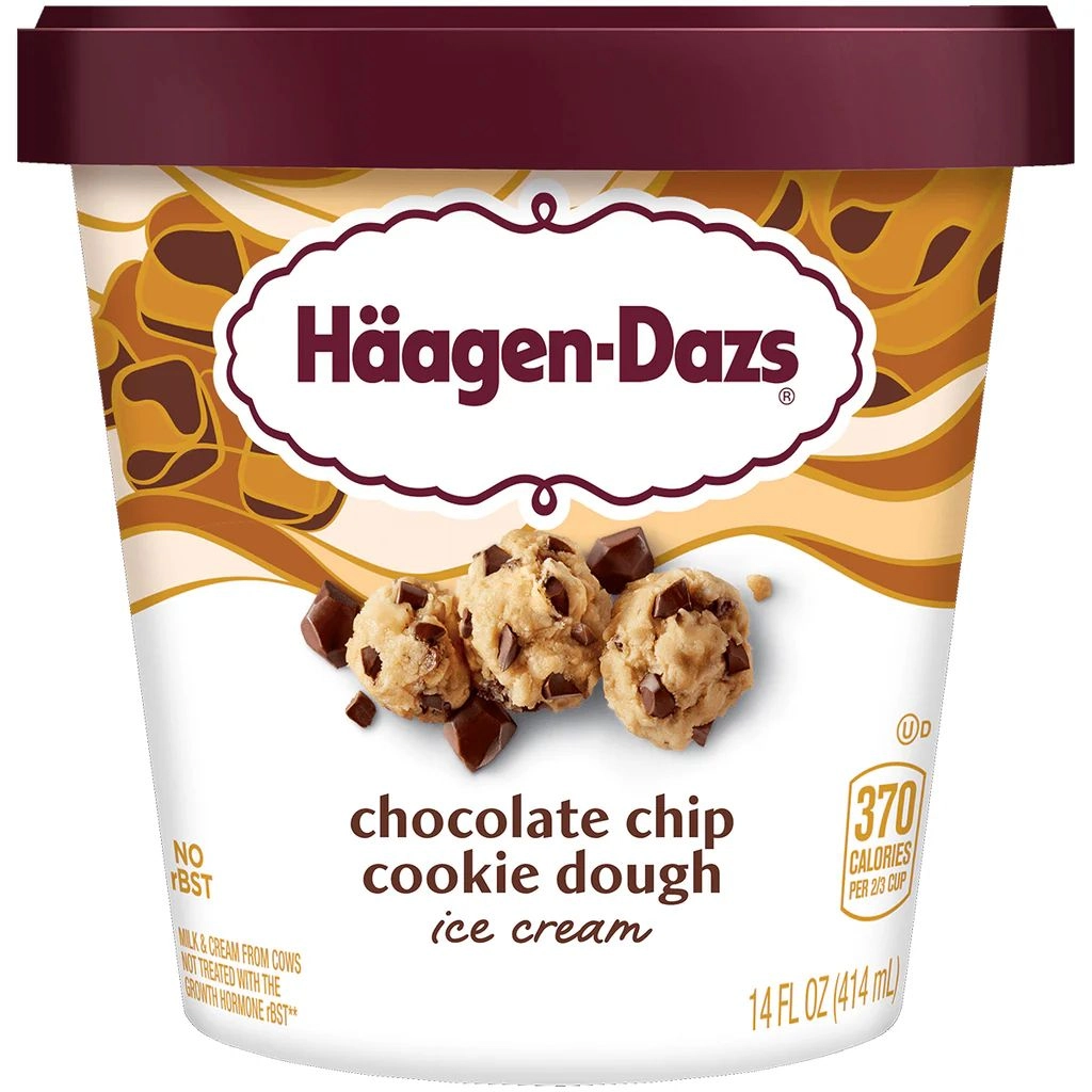 Haagen-Dazs Chocolate Chip Cookie Dough Ice Cream, 14 oz image