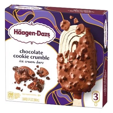 Haagen-Dazs Ice Cream Bars Chocolate Cookie Crumble, 3 ct image