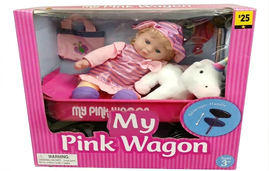 Kid Concepts My Pink Wagon Doll Set image