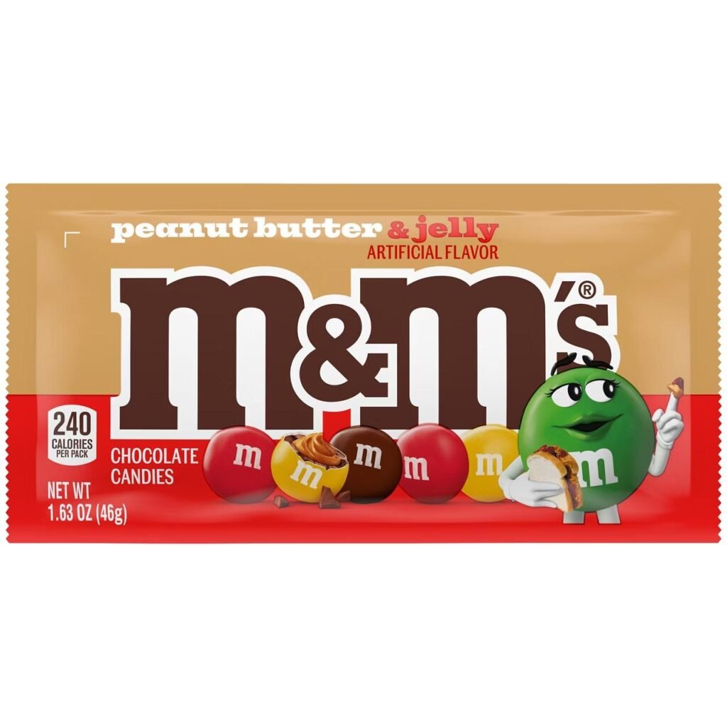 M&Mu2019S Peanut Butter & Jelly Candy Bag, Milk Chocolate and Jelly Flavored Candies, 1.63 Oz Pack penny item image