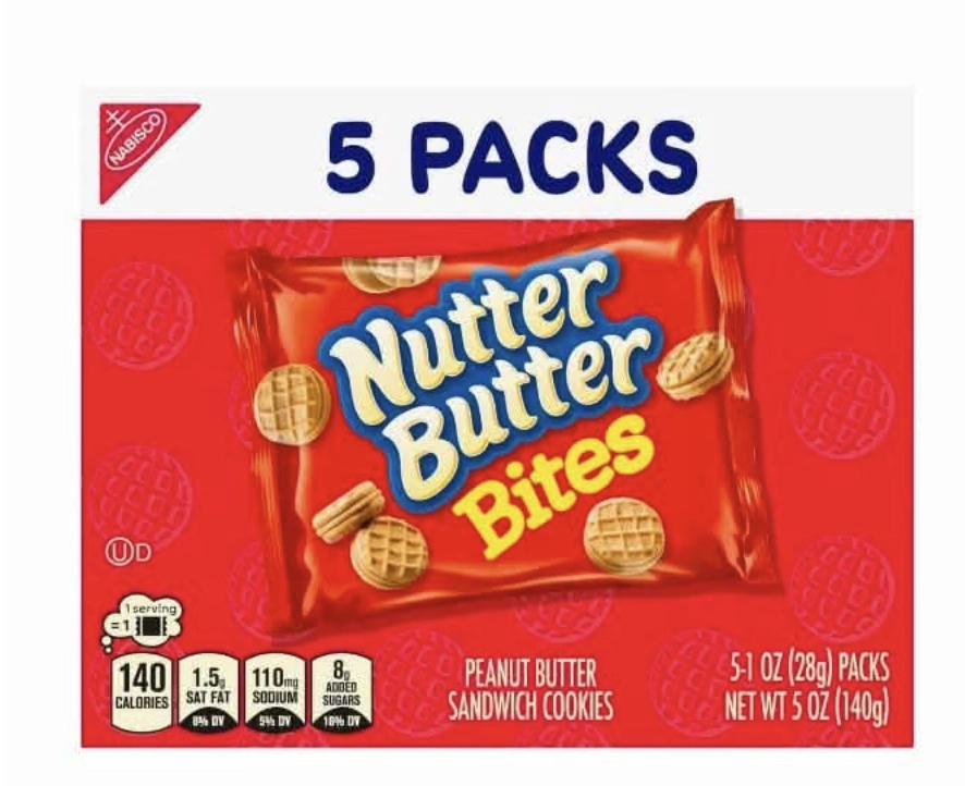 Nutter Butter Bites Peanut Butter Sandwich Cookies, 1 oz Packs, 5 ct penny item image