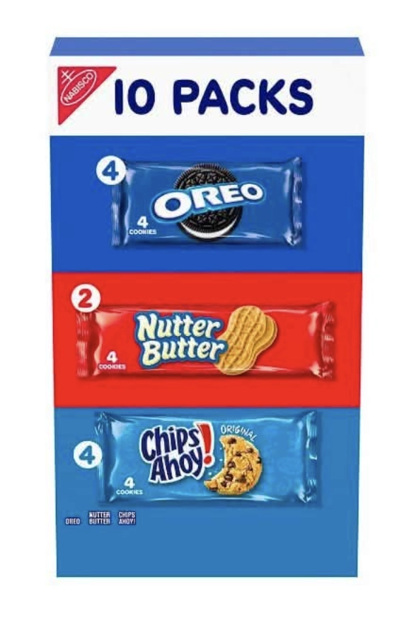 Nabisco Cookie Variety Pack, OREO, Nutter Butter & CHIPS AHOY! Snack Packs, 10 ct penny item image