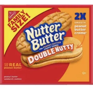 Nutter Butter Double Nutty Peanut Butter Sandwich Cookies, Family Size, 15.27 oz