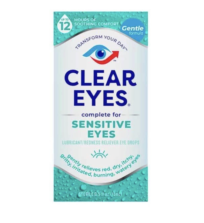 Clear Eyes Sensitive Eyes, Soothing Comfort Eye Drops 0.5 oz penny item image